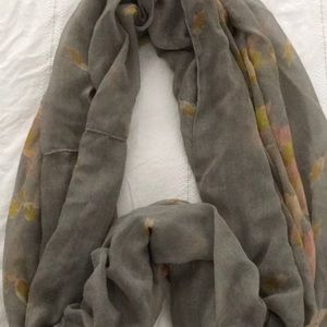 Grey with yellow/pink flowers infinity scarf